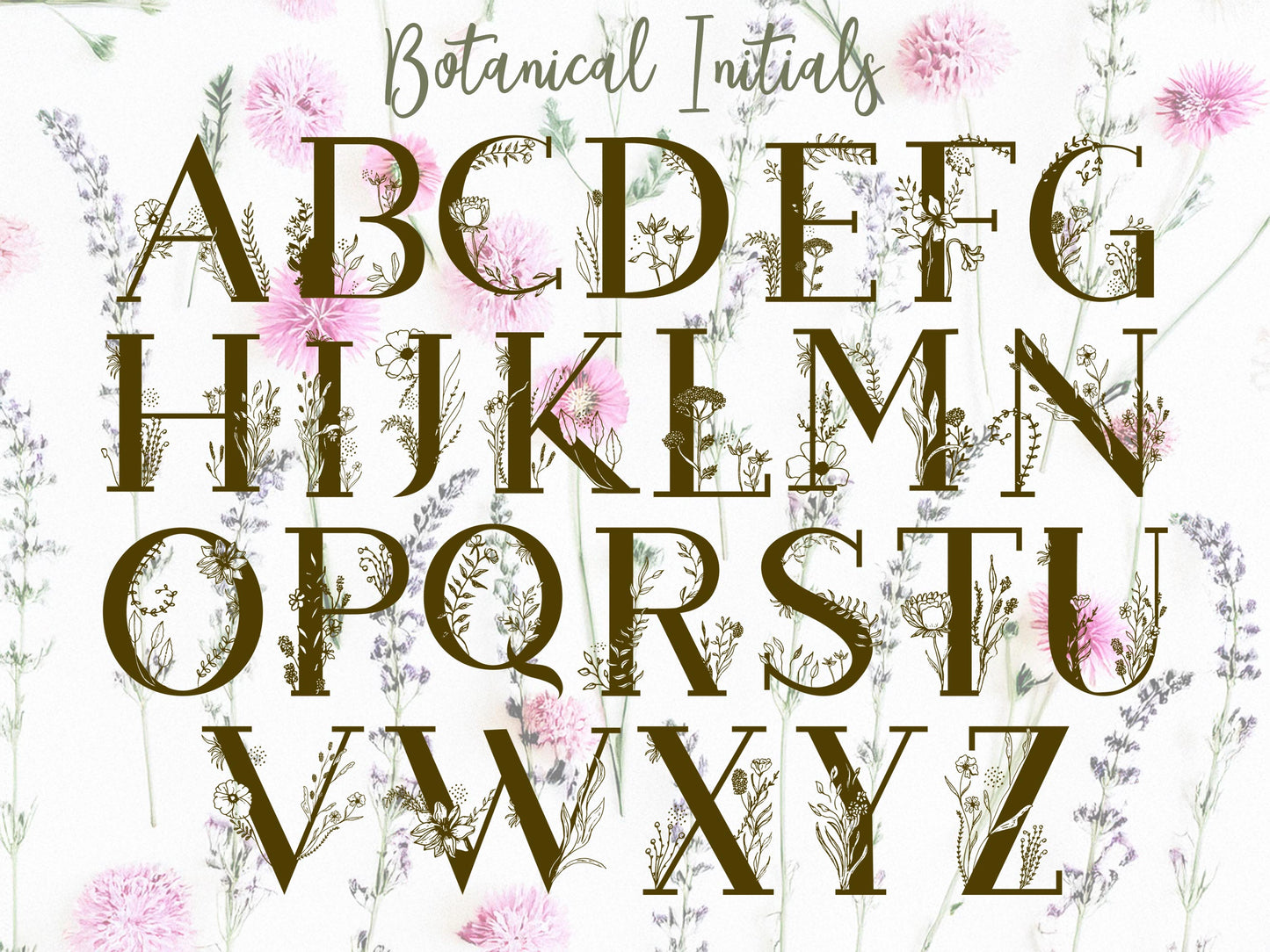 Botanical initial gift card holder