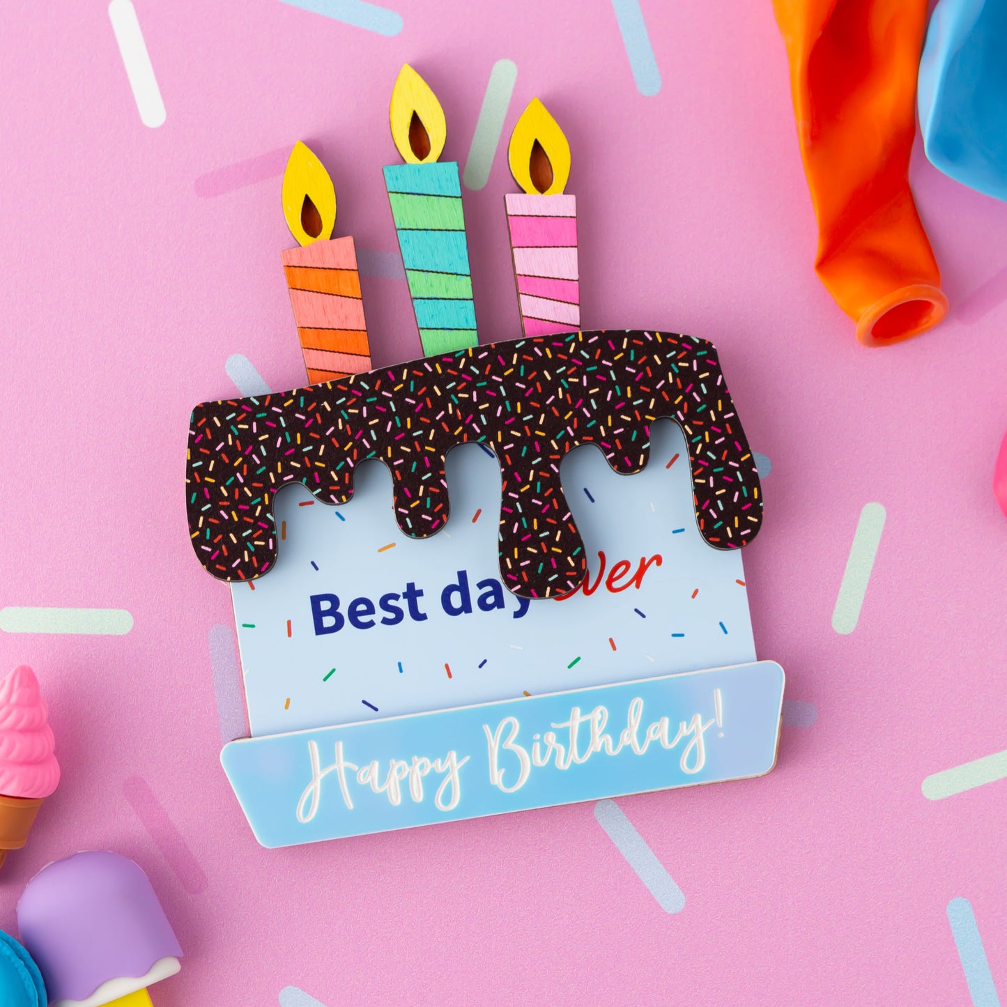 Birthday cake gift card holder