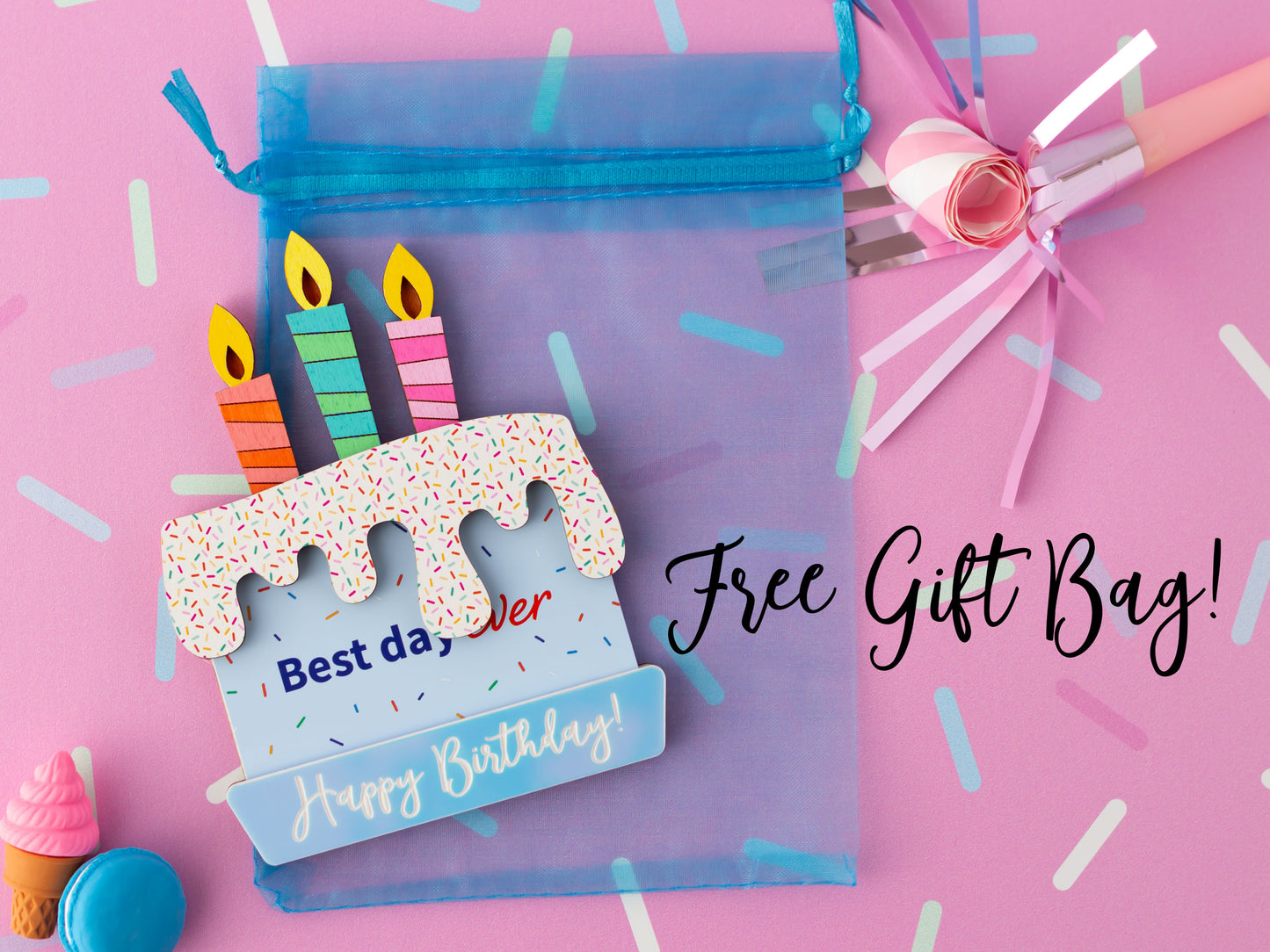 Birthday cake gift card holder