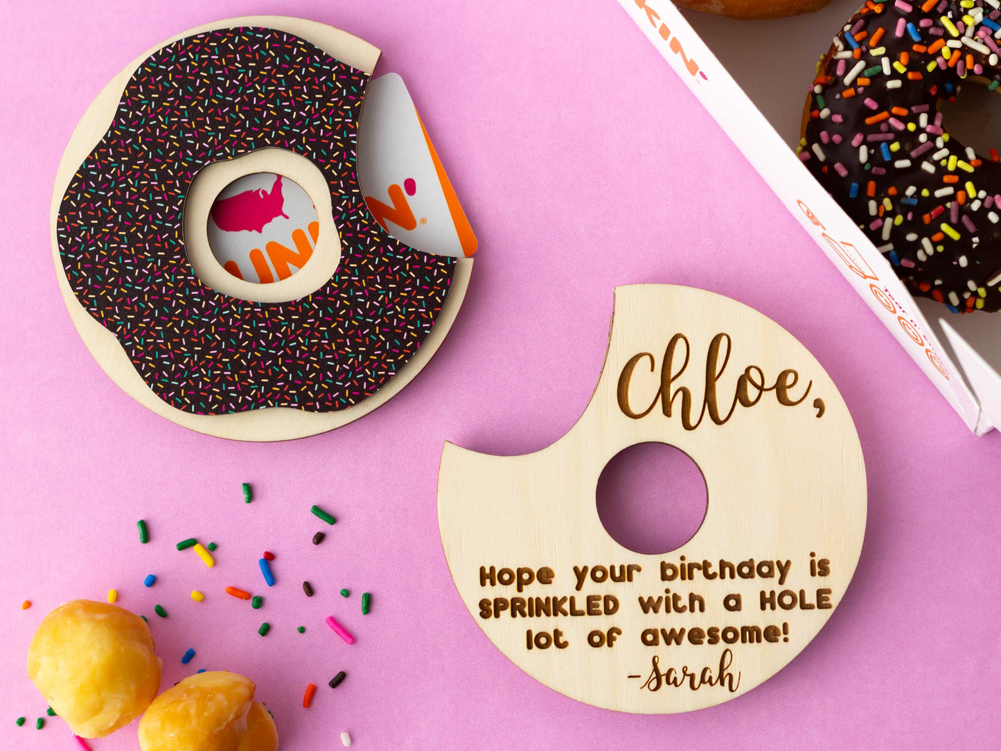 Donut gift card holder