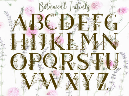 Botanical initial gift card holder