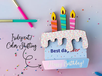 Birthday cake gift card holder