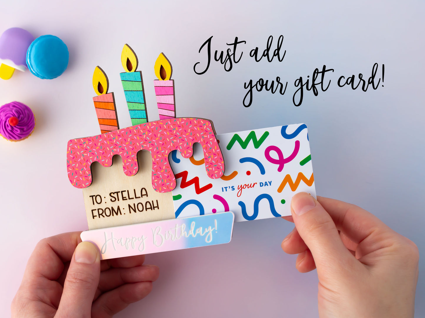 Birthday cake gift card holder