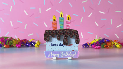 Birthday cake gift card holder
